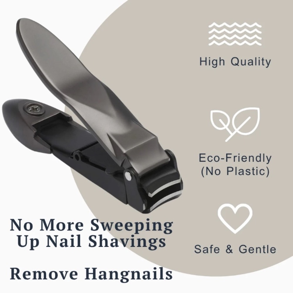 No Splash Catch All Nail Clippers - No Mess - Ergonomic Grooming Nail Tool